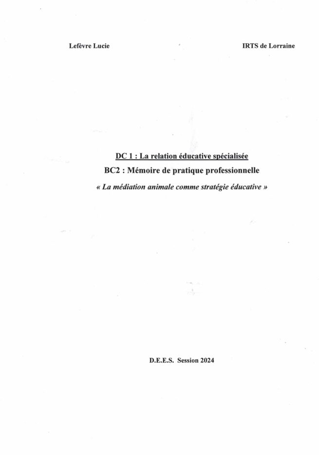 La médiation animale comme stratégie éducative